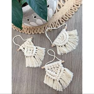 3 SET HANDMADE MINI MACRAME Christmas Ornaments